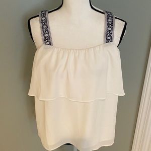 J Crew white tier top white size small.